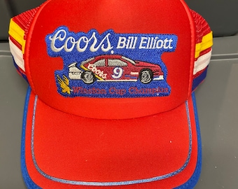 Vintage 1988 Bill Elliott Nascar Winston Cup Coors Racing Ford 3 Stripe - SnapBack