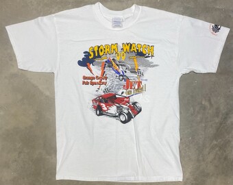 Vintage 1999 Brett "The Jet" Hearn "Storm Watch" Camiseta modificada Super Dirt - Grande