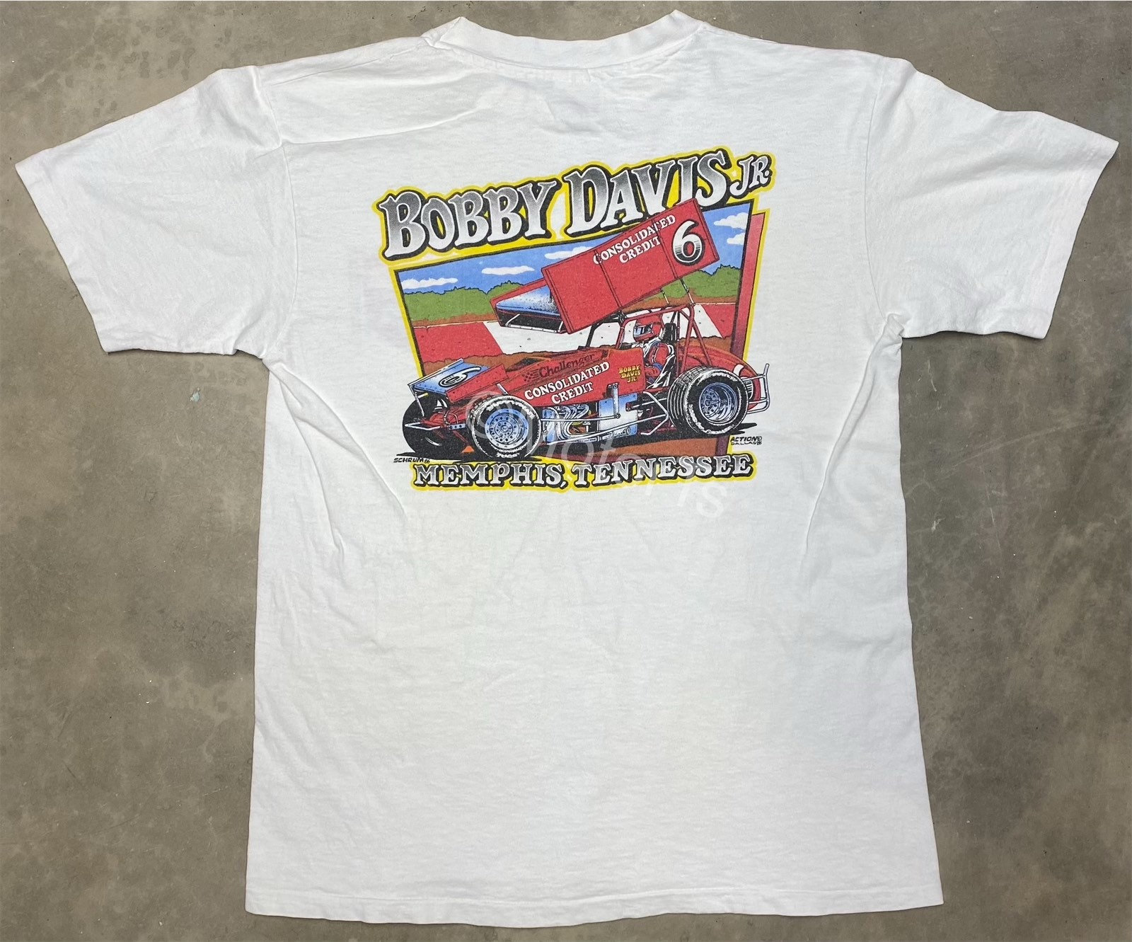 Vintage 1986 Bobby Davis Jr. Sprint Car Tee Medium | Etsy
