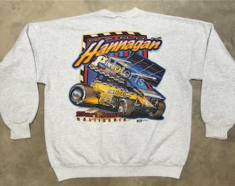 Vintage 1998 Randy Hannagan “King of California” Sprint Car Racing Sweatshirt - Large