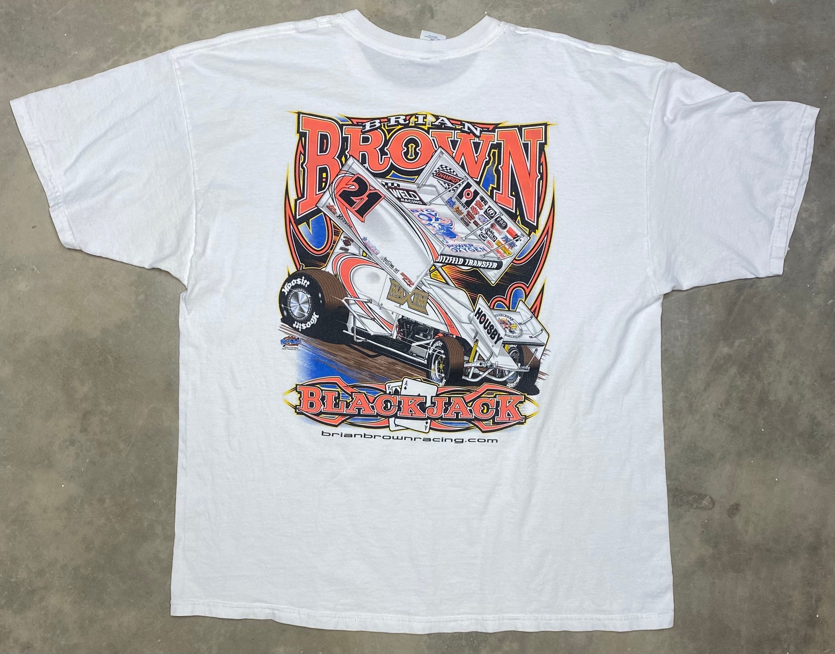 Discover Rare! 2007 Brian Brown Black Jack No. 21 Sprint Car T Shirt