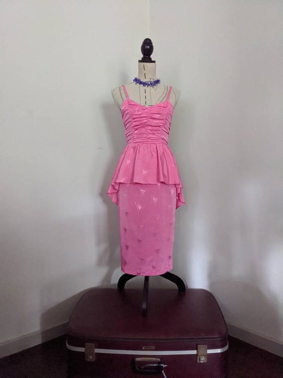 Hot Pink 1980s Australian Cue Dress