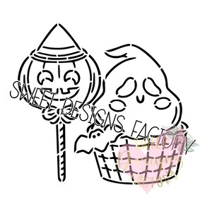 Halloween treats PYO cookie stencil. Matching cookie cutter available HL029