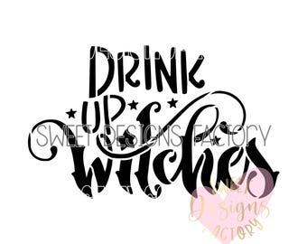 Halloween Drink up witches cookie stencil F054