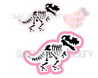 Dinosaur Skeleton Cookie Stencil With Cookie Cutter – Confection Couture  Stencils