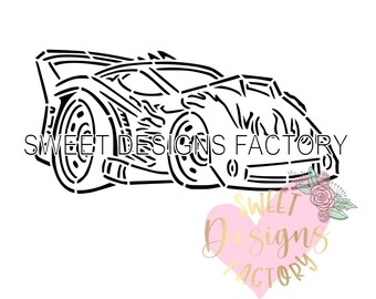 Racing car PYO cookie stencil. Matching cookie cutter available PQ733
