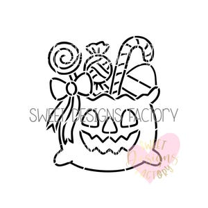 Halloween candy bag paint your own PYO cookie stencil. Matching cutter available F063