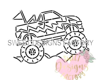 Truck PYO cookie stencil. Matching cookie cutter available PQ732
