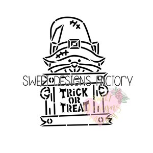 Halloween trick or treat cat PYO cookie stencil. Matching cookie cutter available HL031