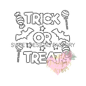 Trick or treat PYO cookie stencil Matching cookie cutter available PQ387