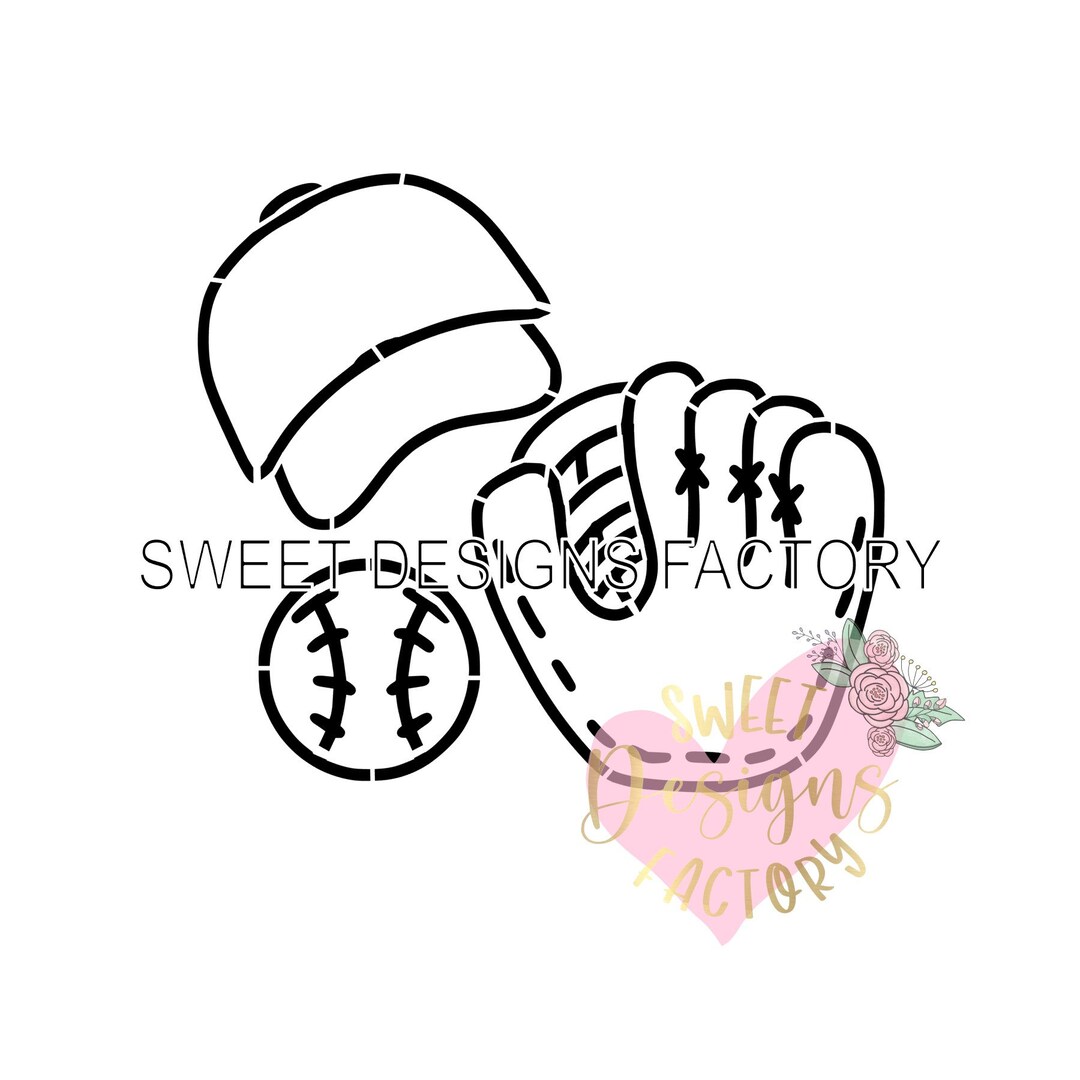 Baseball PYO Cookie Stencil Matching Cookie Cutter Available WF66 - Etsy