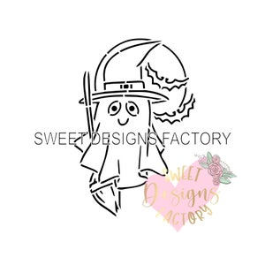 Halloween ghost PYO cookie stencil Matching cookie cutter available PQ391