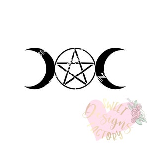 Wicca Halloween cookie stencil WA416