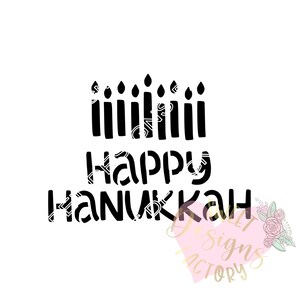 Happy Hanukkah cookie stencil H337
