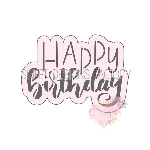 Joyeux Anniversaire Emporte Piece Et Pochoir Assorti Cr0012 Etsy France