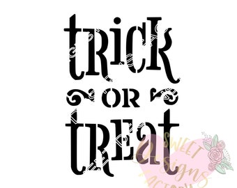 Halloween cookie stencil Trick or treat H187