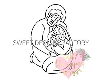 Christmas nativity PYO cookie stencil Matching cookie cutter available H406