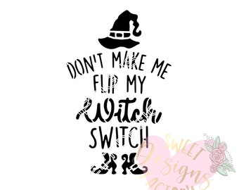 Halloween witch words cookie stencil WA312