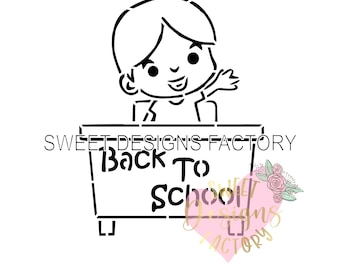 Back to school PYO cookie stencil Matching cookie cutter available EJB660