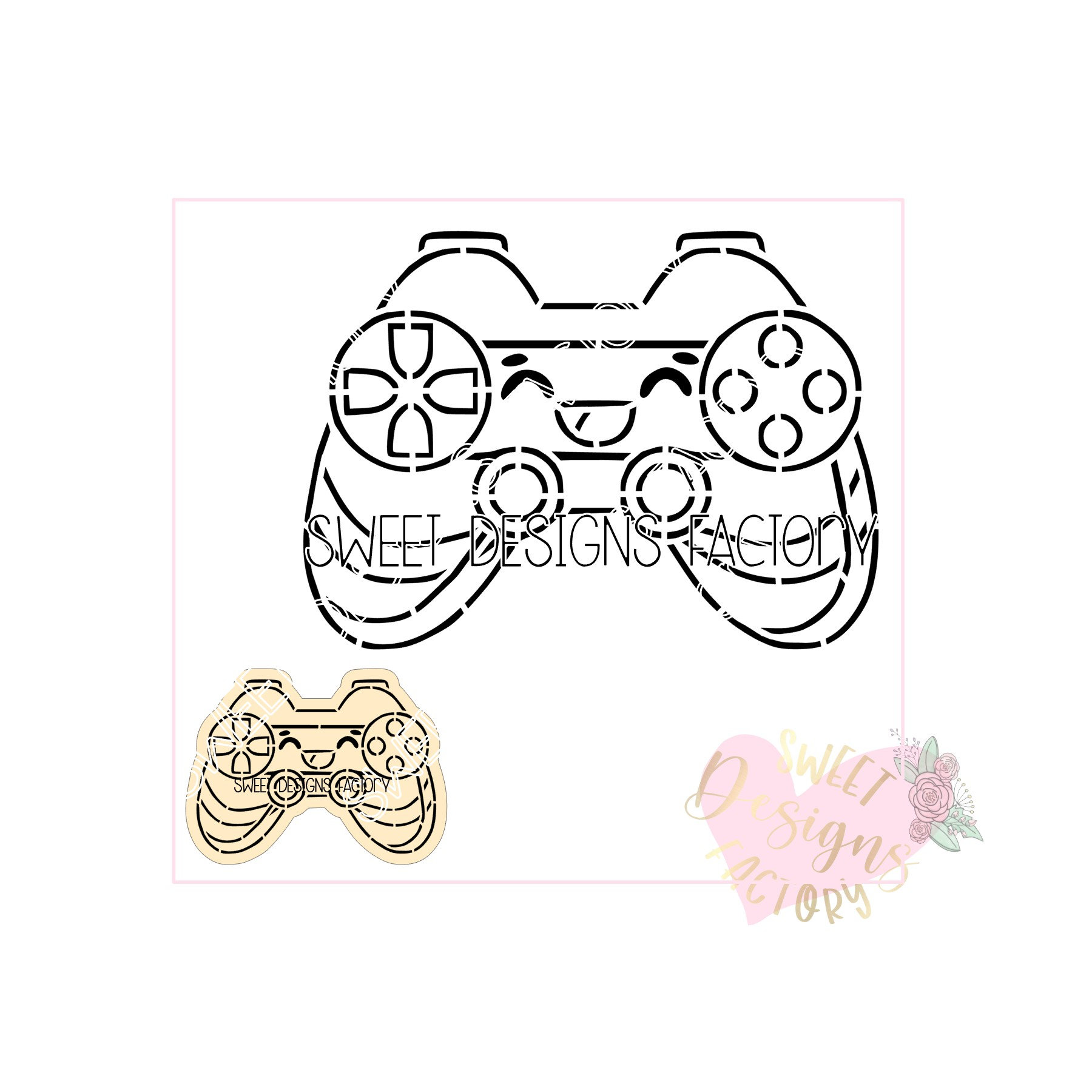 Video Game Controller Stencil