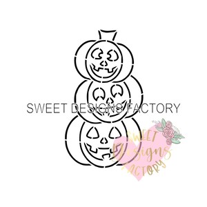 Halloween stacked pumpkins PYO cookie stencil Matching cookie cutter available H73