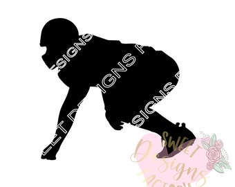 Football player silhouette cookie stencil JB455