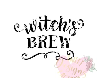 Halloween witch brew's cookie stencil WA432