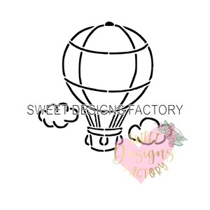 Hot air balloon PYO cookie stencil. Matching cookie cutter available WF69