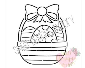 Easter basket PYO cookie stencil. Matching cookie cutter available TB258