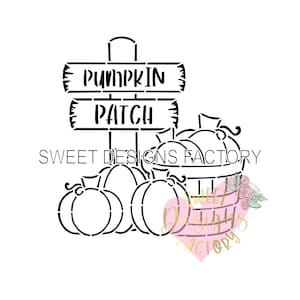 Pumpkin patch PYO cookie stencil Matching cookie cutter available H64