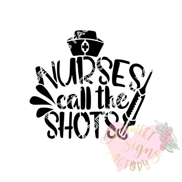 Nurse calls the shots cookie stencil WF168