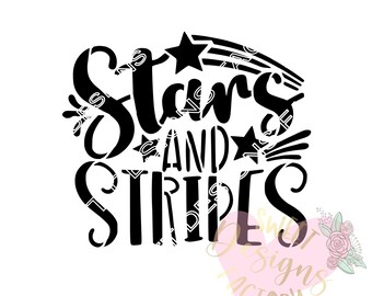 Stars and stripes July 4th cookie stencil WF94