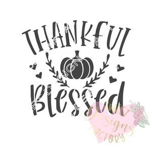 Thanksgiving cookie stencil Thankful blessed WA531