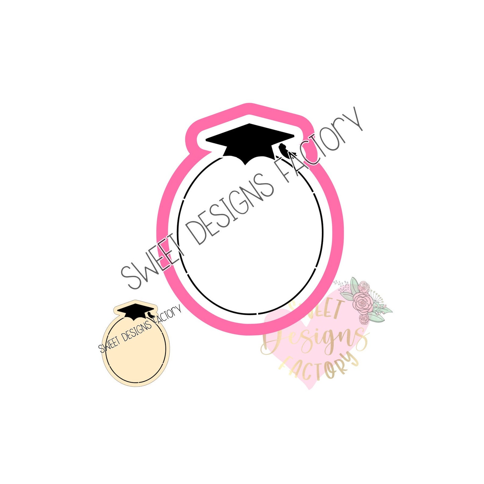 Graduation Plaque Frame Cookie Cutter and Matching Cookie Stencil MD084 ...