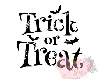 Halloween Trick or treat cookie stencil WA279