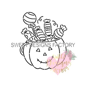 Halloween candy bucket PYO cookie stencil Matching cookie cutter available PQ398