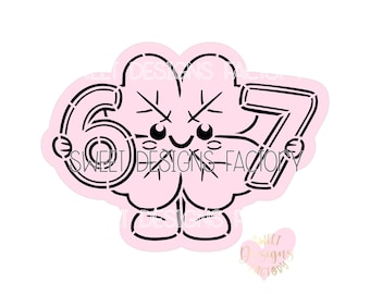 St-Patrick six seven clover paint your own PYO cookie stencil. Matching cutter available SPT004