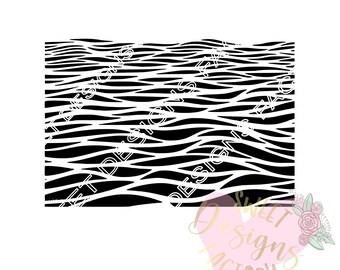 Waves background pattern cookie stencil WF243