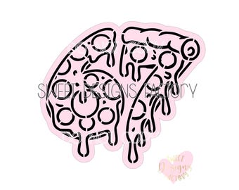 Pizza six seven paint your own PYO cookie stencil. Matching cookie cutter available VL038