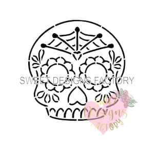 Plantilla para galletas PYO de calavera de azúcar. Cortador de galletas a juego disponible JB566