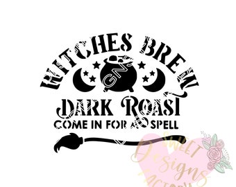 Halloween witches brew cookie stencil H112