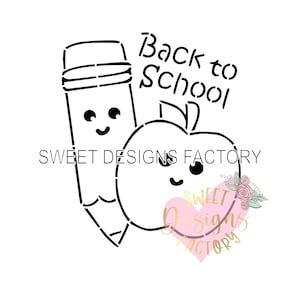 Back to school PYO cookie stencil Matching cookie cutter available EJB597