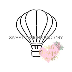 Hot air balloon PYO cookie stencil Matching cookie cutter available EJ00100