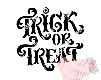 Halloween Trick or treat cookie stencil WA281
