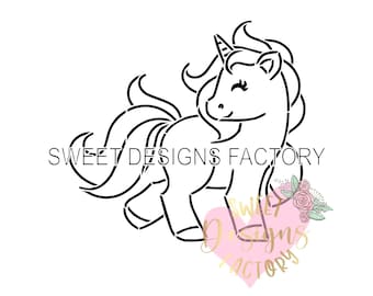 Unicorn PYO cookie stencil. Matching cookie cutter available JB200