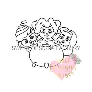 Halloween witches PYO cookie stencil Matching cookie cutter available H168
