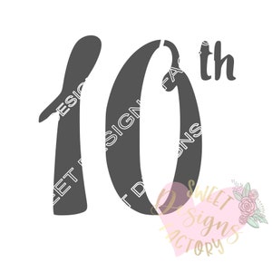 10th anniversary cookie stencil WA76