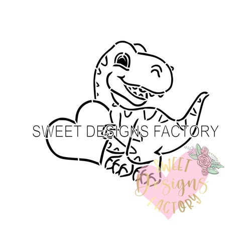 Dinosaur PYO Cookie Stencil. Matching Cookie Cutter Available Etsy