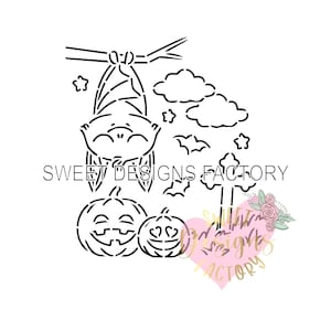 Halloween bat PYO cookie stencil Matching cookie cutter available PQ413