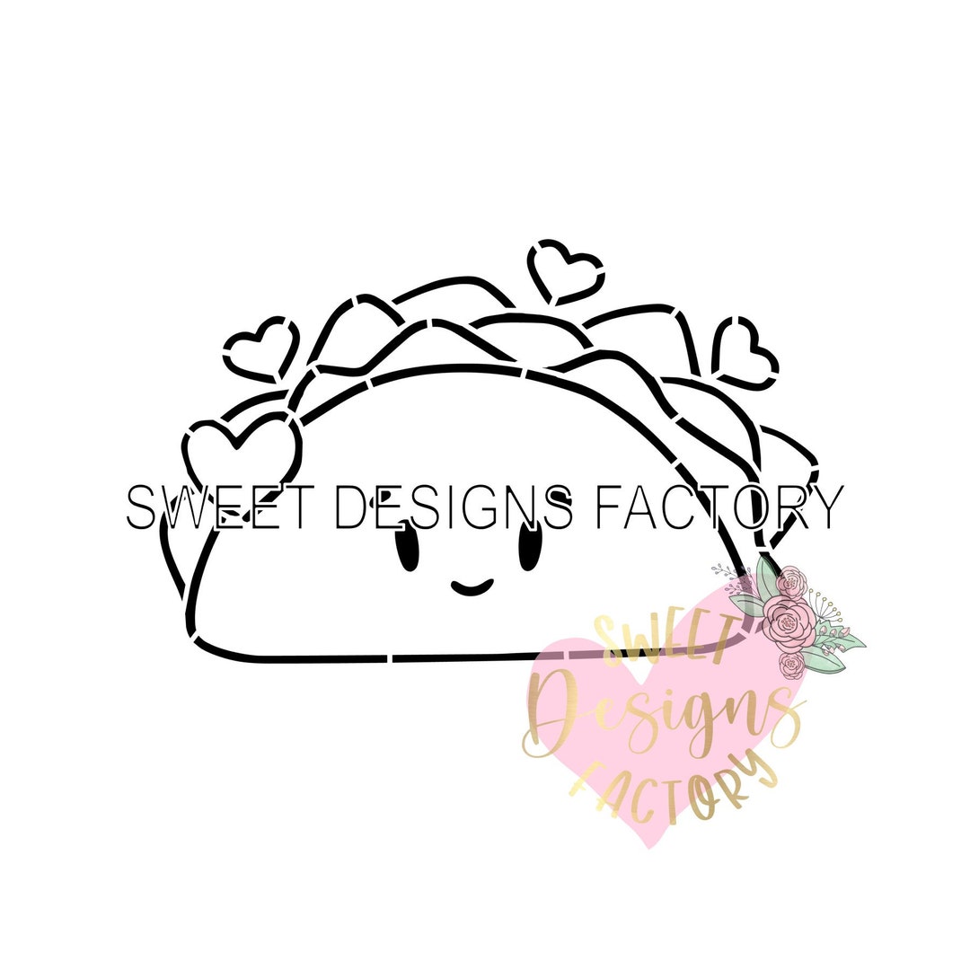 Taco PYO Cookie Stencil.matching Cookie Cutter Available ESV5 - Etsy